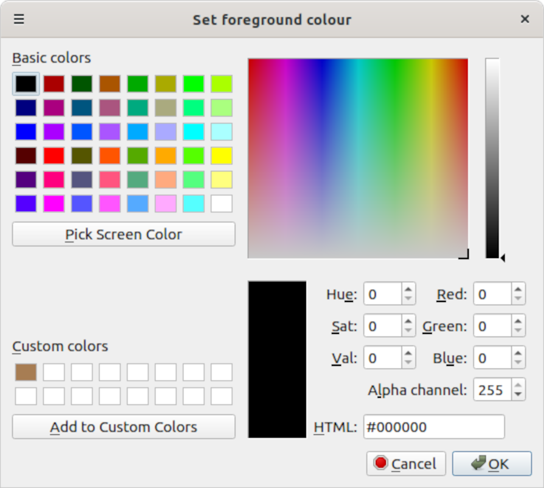 The colour picker tool