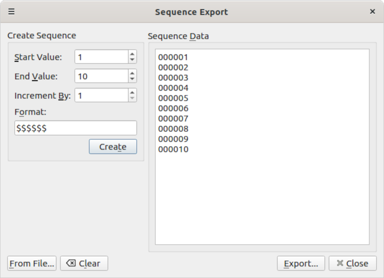 Creating a sequence of barcode symbols